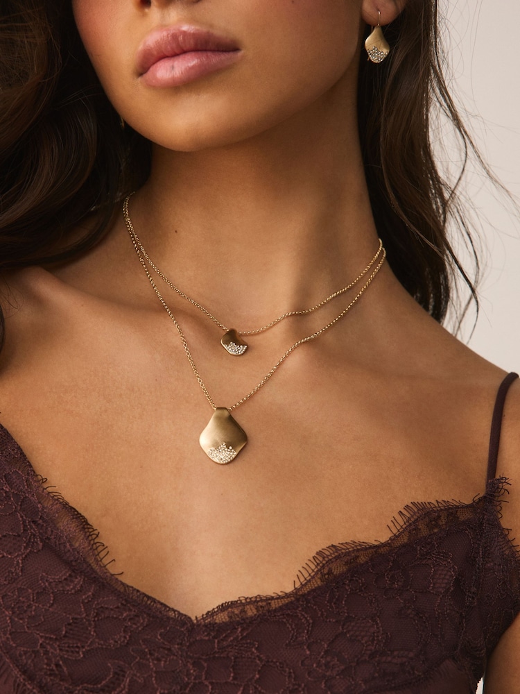 Qızıl Ton - Laylı Üzvi Səki Parıldayan Kulon Boyunbağı - 2şəkildən 1 şəkil