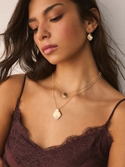 Qızıl Ton - Laylı Üzvi Səki Parıldayan Kulon Boyunbağı - 2şəkildən 2 şəkil