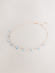 Gold Tone Gemstone Drop Necklace - Image 1 of 3