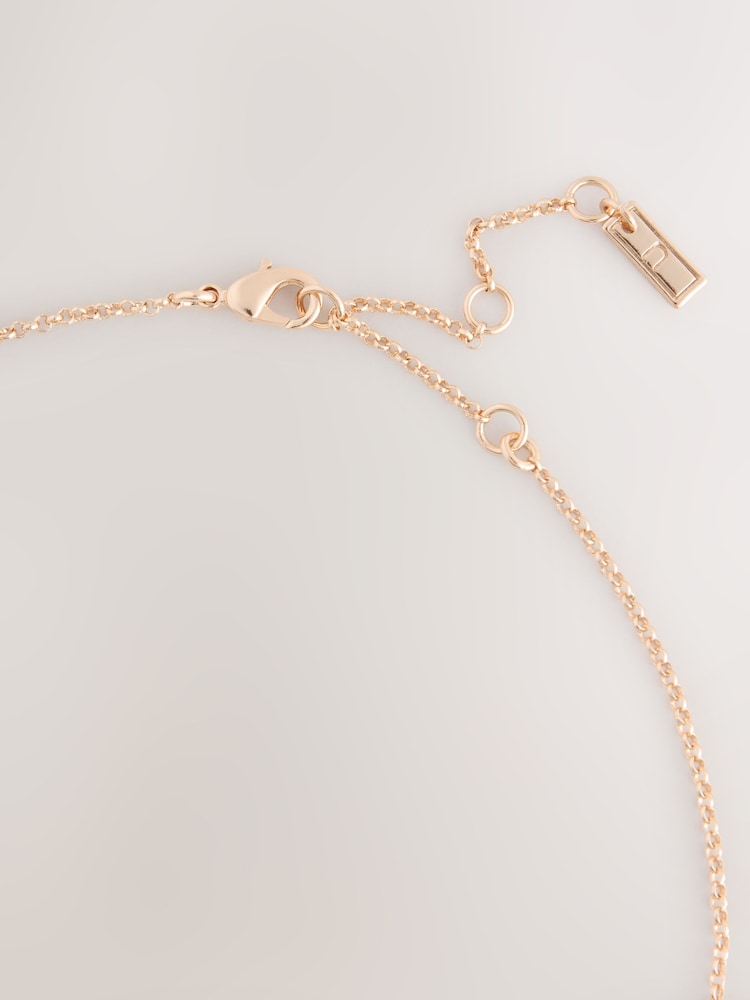 Gold Tone Gemstone Drop Necklace - Image 2 of 3