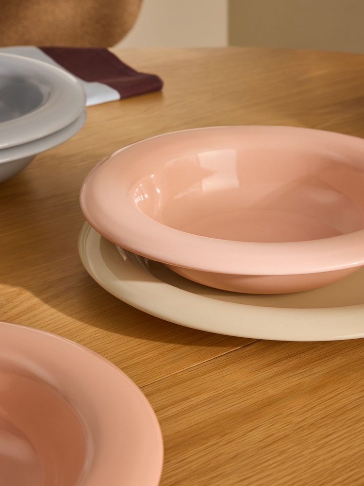 MADE.COM Set of 4 Pink Quell Pasta Bowls - Image 2 of 3