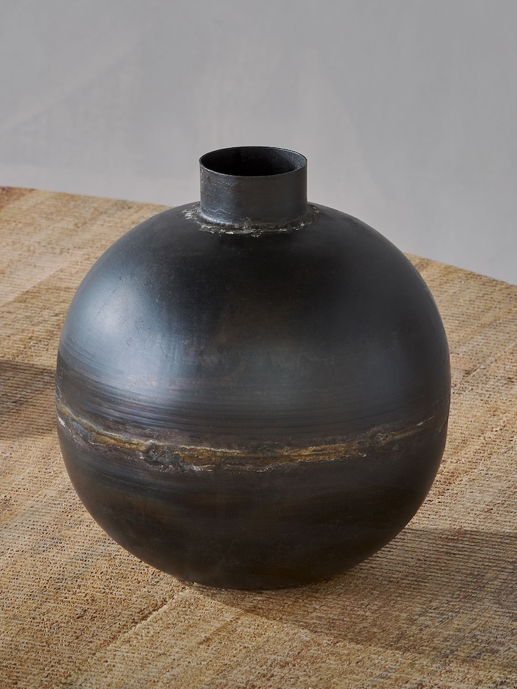 Nkuku Black Endo Iron Vase - Image 1 of 4