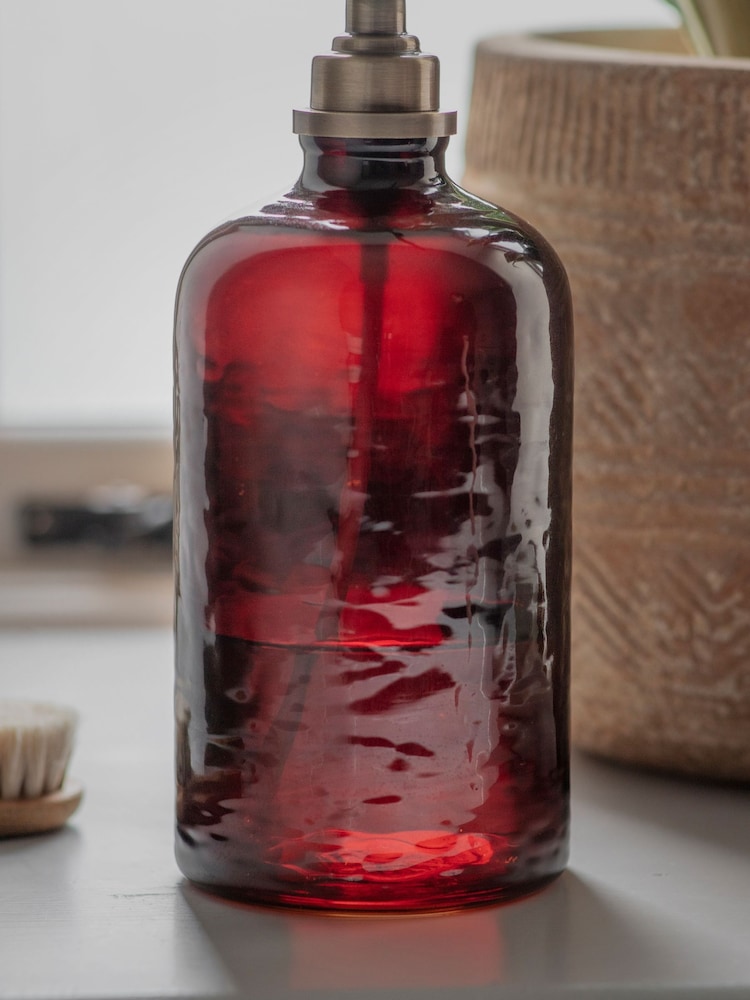 Nkuku Amber Avamali Hammered Glass Refill Bottle - Image 2 of 3