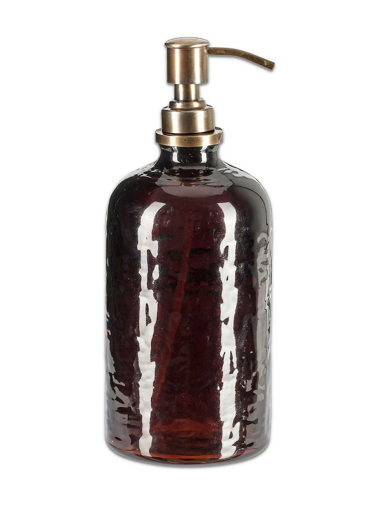 Nkuku Amber Avamali Hammered Glass Refill Bottle - Image 3 of 3
