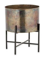 Nkuku Antique Brass Juoni Iron Planter - Image 2 of 2