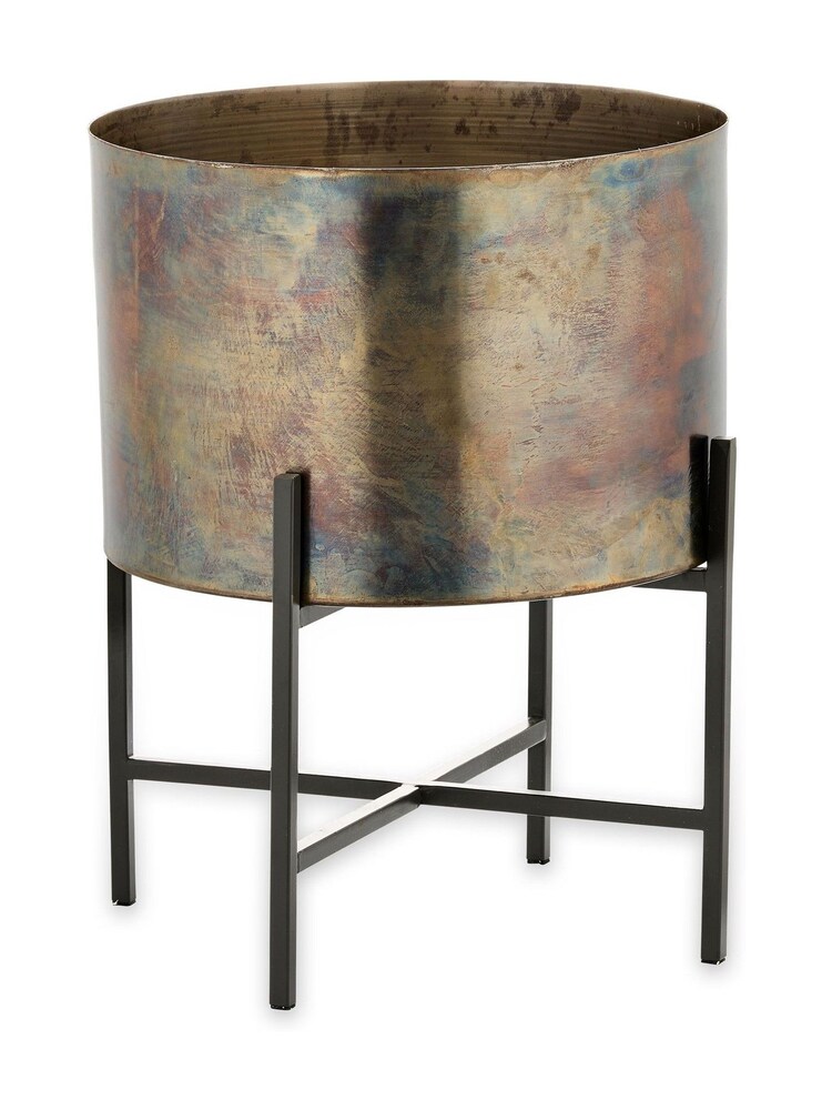 Nkuku Antique Brass Juoni Iron Planter - Image 2 of 2