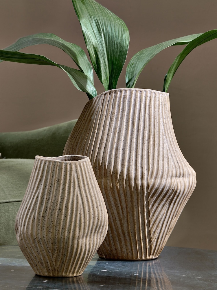 Nkuku Natural Kalai Ceramic Shape Vase - Image 1 of 3