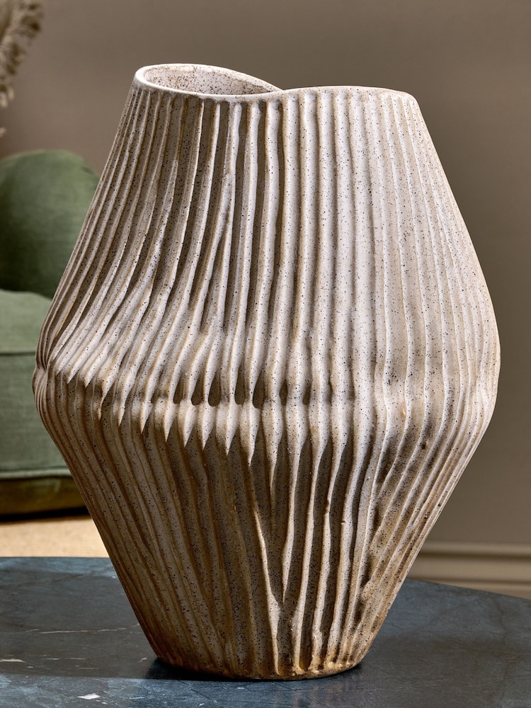 Nkuku Natural Kalai Ceramic Shape Vase - Image 2 of 3