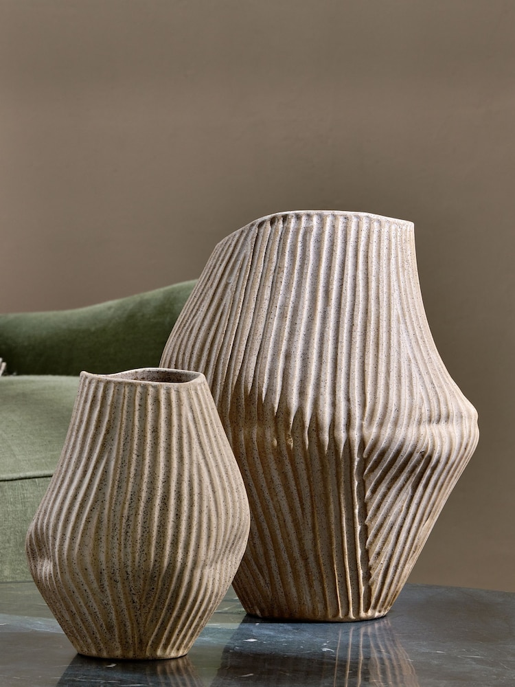 Nkuku Natural Kalai Ceramic Shape Vase - Image 3 of 3