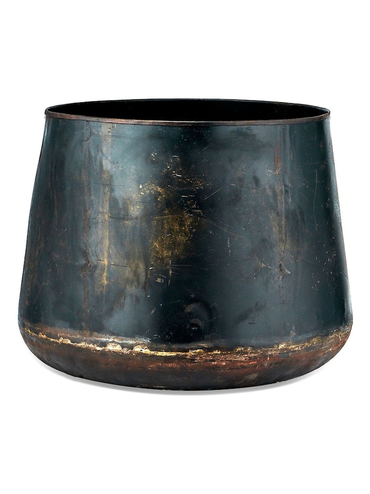 Nkuku Aged Black Endo Iron Planter - Image 2 of 2