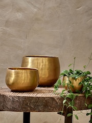 Nkuku Antique Brass Atsu Planter - Image 1 of 1