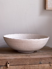 Nkuku White Kayanna Ceramic Decorative Bowl - Image 1 of 4