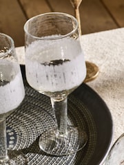 Nkuku Set of 4 Clear Anara Etched Wine Glasses - Image 3 of 4