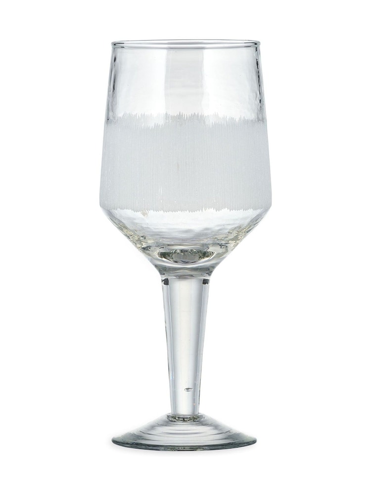 Nkuku Set of 4 Clear Anara Etched Wine Glasses - Image 4 of 4
