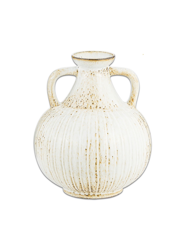 Nkuku White Anjuna Reactive Glaze Decorative Jug - Image 3 of 3