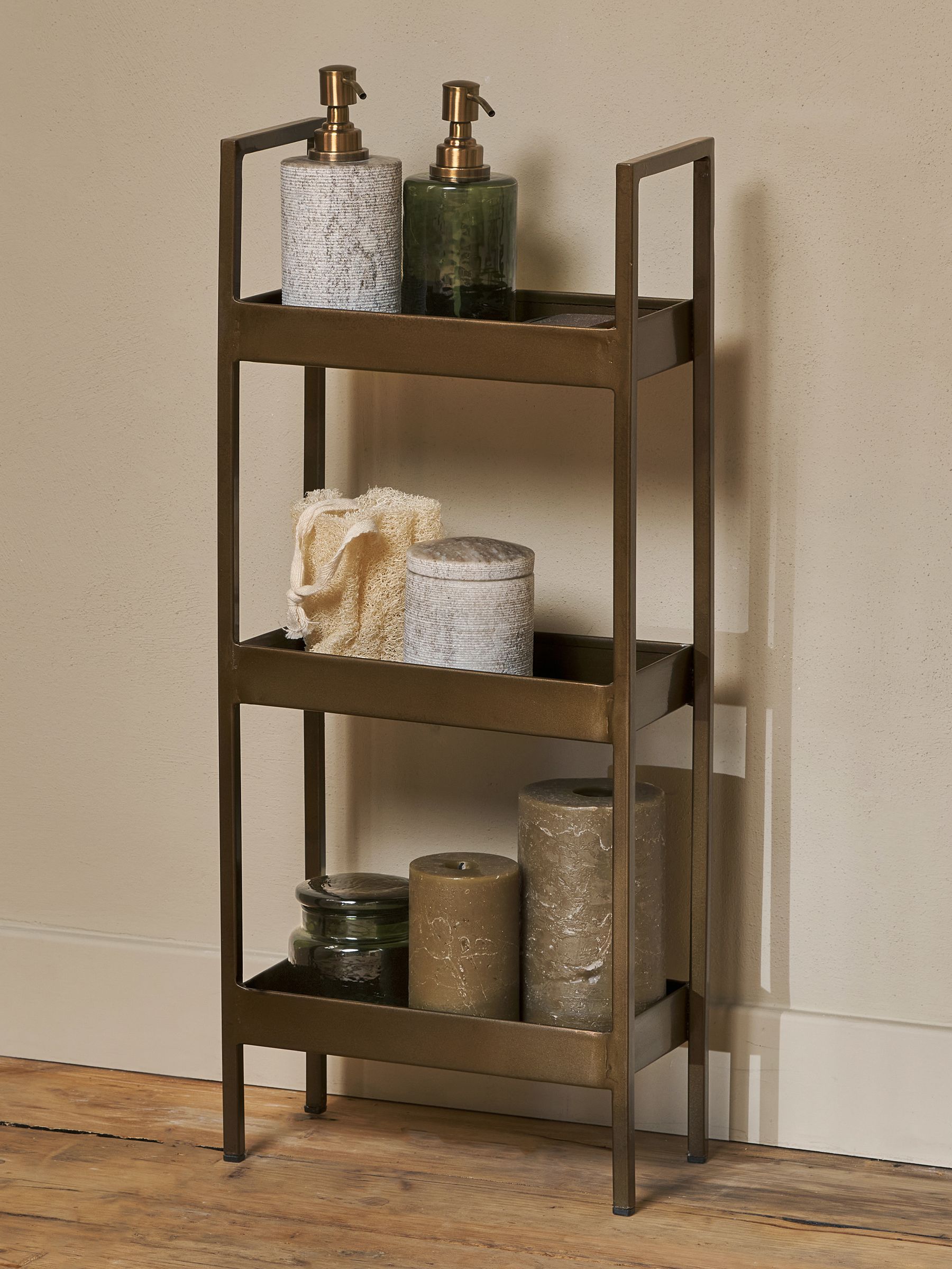 Buy Nkuku Antique Brass Mahi Bathroom Storage Caddy from the Next