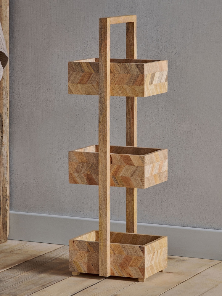 Nkuku Natural Sukha Mango Wood Storage Caddy - Image 1 of 4 Nkuku Natural Sukha Mango Wood Storage Caddy - Image 1 of 4