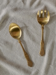 Nkuku Gold Khana Salad Servers - Image 1 of 3