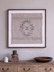 Nkuku Off White Lena Textured Wall Art - Image 1 of 5