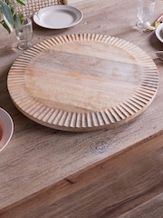 Nkuku Natural Soria Mango Lazy Susan Wood  Chopping Board - Image 1 of 6