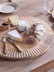 Nkuku Natural Soria Mango Lazy Susan Wood  Chopping Board - Image 2 of 6