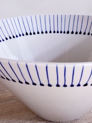 Nkuku Cream and Indigo Iba Serving Bowl - Image 2 of 3