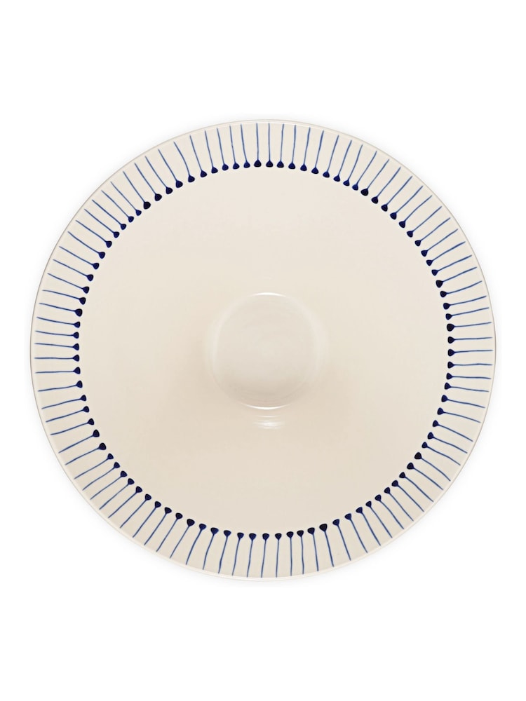 Nkuku Cream and Indigo Iba Serving Bowl - Image 3 of 3