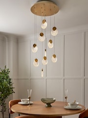 Visconte by BHS Satin Brass Oskar 10L LED Glass Cluster - Image 6 of 9