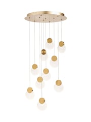 Visconte by BHS Satin Brass Oskar 10L LED Glass Cluster - Image 7 of 9