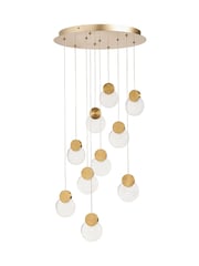 Visconte by BHS Satin Brass Oskar 10L LED Glass Cluster - Image 9 of 9