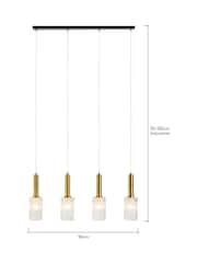 Visconte by BHS Matt Black Hugo 4L Diner Bar Glass Light - Image 4 of 9