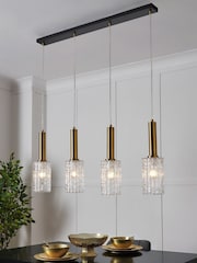 Visconte by BHS Matt Black Hugo 4L Diner Bar Glass Light - Image 5 of 9