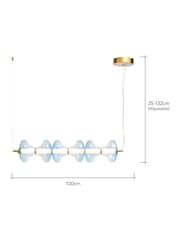 Visconte by BHS Sky Blue Elias 6L LED Diner Bar Glass Light - Image 4 of 9