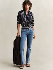 GANT Blue Printed Chain Cotton Shirt - Image 4 of 8