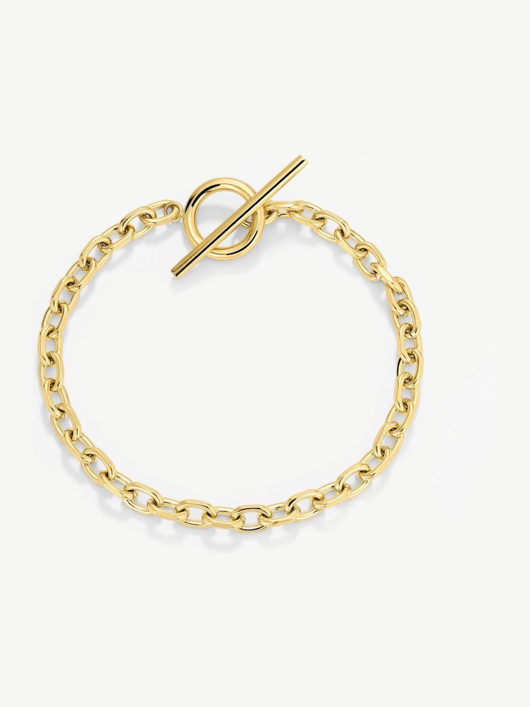 D.Louise Gold Waterproof Cuban T Bar Bracelet - Image 1 of 6 D.Louise Gold Waterproof Cuban T Bar Bracelet - Image 1 of 6