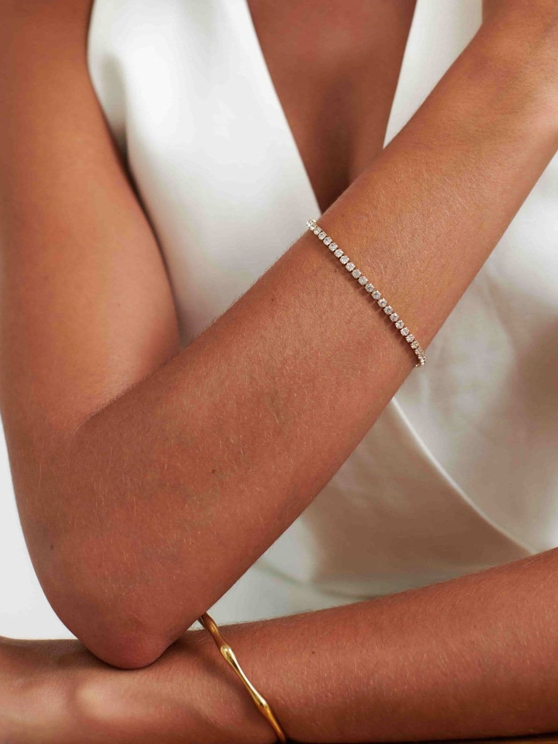 Buy D.LOUISE Gold Tone Waterproof Luxe Tennis Bracelet from Next