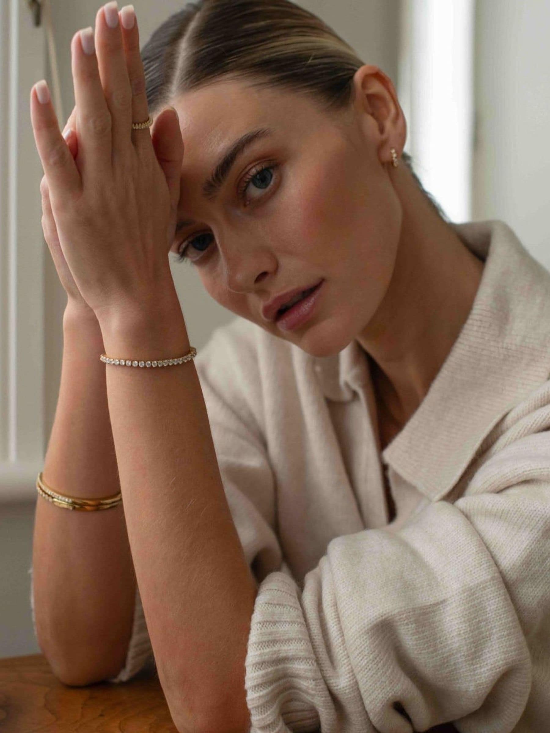 Buy D.LOUISE Gold Tone Waterproof Luxe Tennis Bracelet from Next