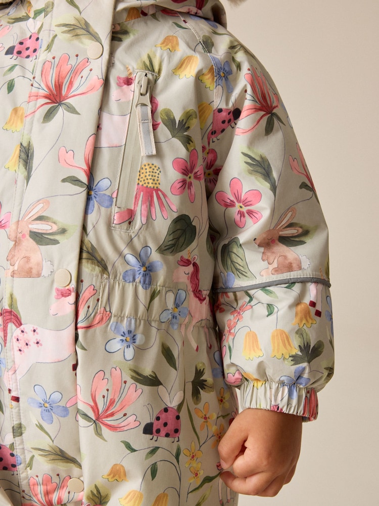 Sage Green Unicorn Waterproof Printed Snowsuit (3mths-7yrs) - Image 5 of 5