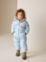 Blue Winter Scene - Costum de zăpadă Print Shower Resistant (3luni -7ani) - Imaginea 1 din 10