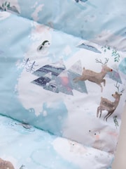 Blue Winter Scene - Costum de zăpadă Print Shower Resistant (3luni -7ani) - Imaginea 10 din 10