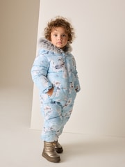 Blue Winter Scene - Costum de zăpadă Print Shower Resistant (3luni -7ani) - Imaginea 2 din 10