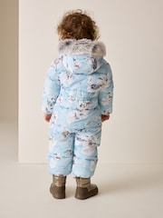 Blue Winter Scene - Costum de zăpadă Print Shower Resistant (3luni -7ani) - Imaginea 3 din 10