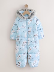 Blue Winter Scene - Costum de zăpadă Print Shower Resistant (3luni -7ani) - Imaginea 5 din 10