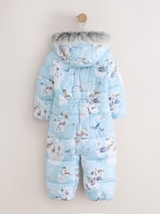 Blue Winter Scene - Costum de zăpadă Print Shower Resistant (3luni -7ani) - Imaginea 6 din 10