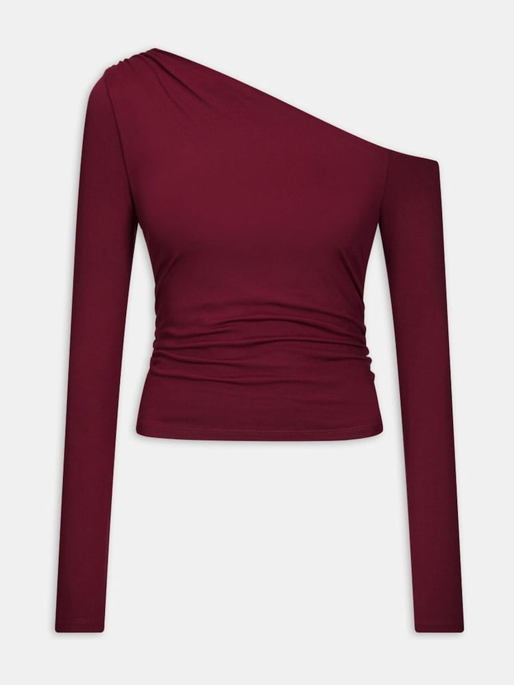TALA Red 365 Gathered Long Sleeve Top - Image 3 of 3