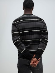 River Island Slim Fit Stripe Knitted Rib Polo Shirt - صورة 2 من 4