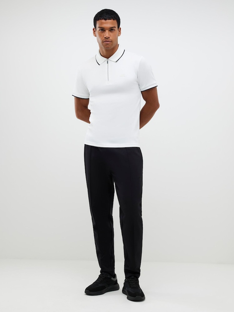 River Island White Muscle Fit Les Amis Stripe Polo Shirt - Image 1 of 4