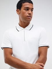 River Island White Muscle Fit Les Amis Stripe Polo Shirt - Image 3 of 4