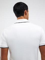 River Island White Muscle Fit Les Amis Stripe Polo Shirt - Image 4 of 4