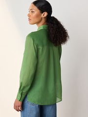 Green Sheer Utility Long Sleeve Shirt - Image 3 of 9